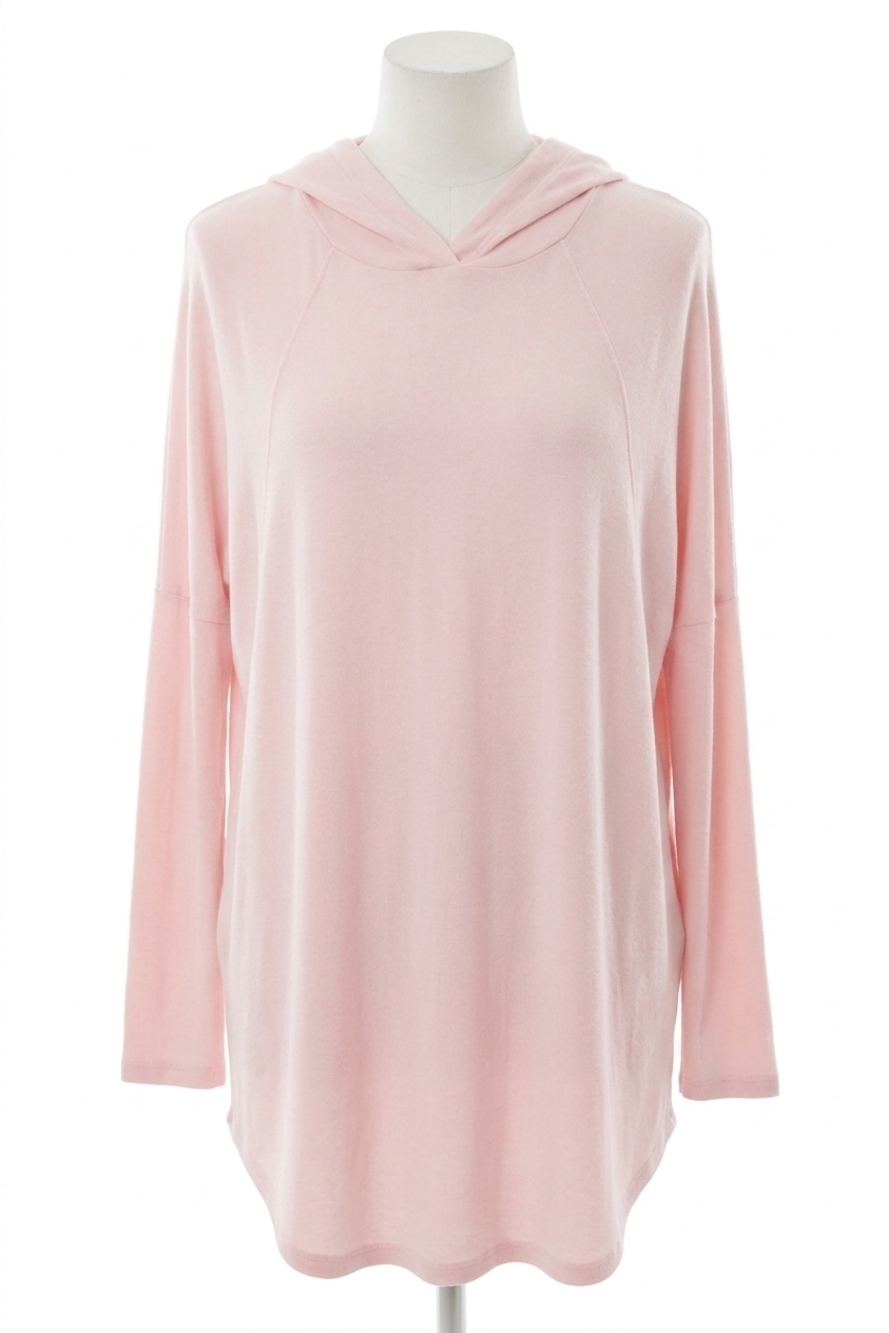 NEW PJ HARLOW tara long sleeve hoodie with pocket in blush